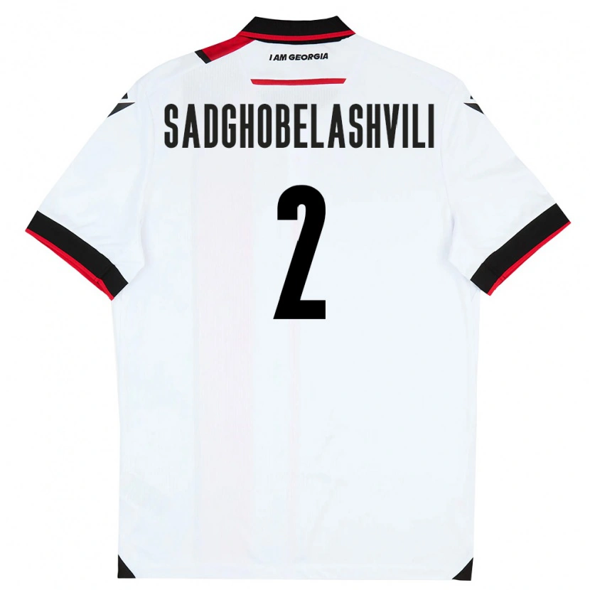 Danxen Dámské Georgia Gela Sadghobelashvili #2 Bílá Černá Červená Domů Hráčské Dresy 26-28 Dres
