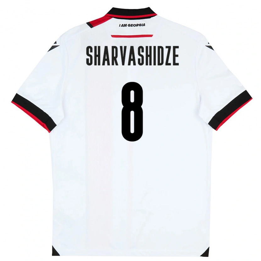 Danxen Dámské Georgia Saba Sharvashidze #8 Bílá Černá Červená Domů Hráčské Dresy 26-28 Dres