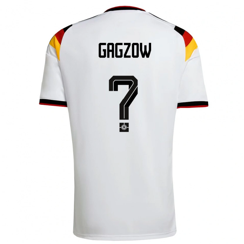 Danxen Dámské Německo Fritz Gagzow #0 Bílá Černá Červená Domů Hráčské Dresy 26-28 Dres