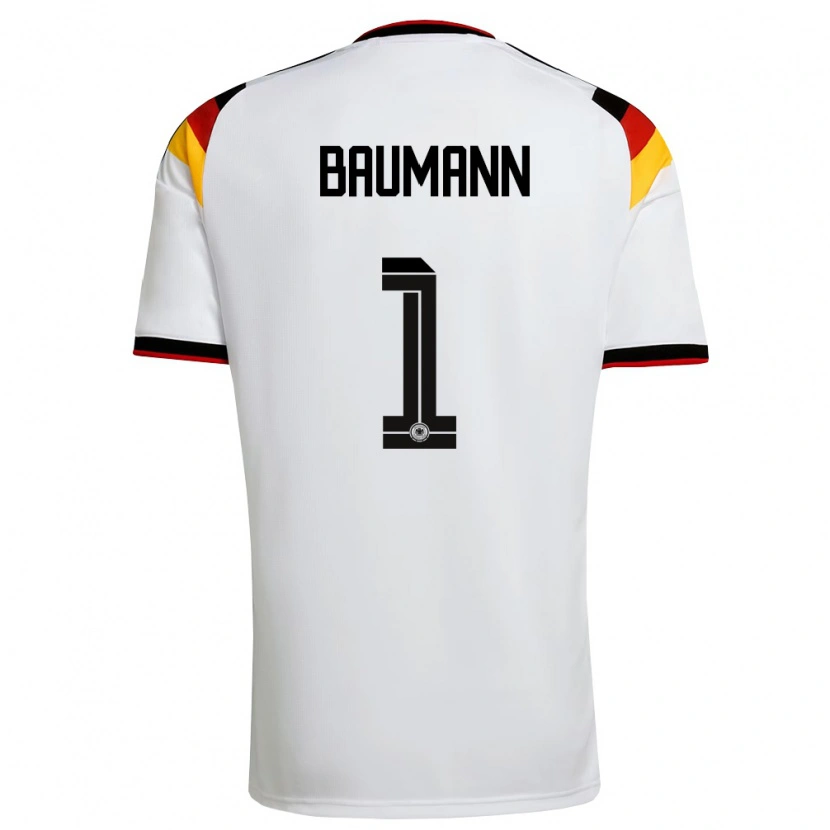 Danxen Dámské Německo Oliver Baumann #1 Bílá Černá Červená Domů Hráčské Dresy 26-28 Dres