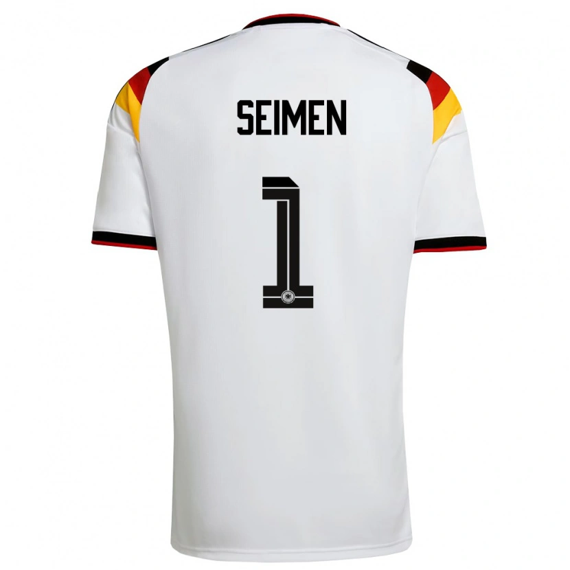 Danxen Dámské Německo Dennis Seimen #1 Bílá Černá Červená Domů Hráčské Dresy 26-28 Dres