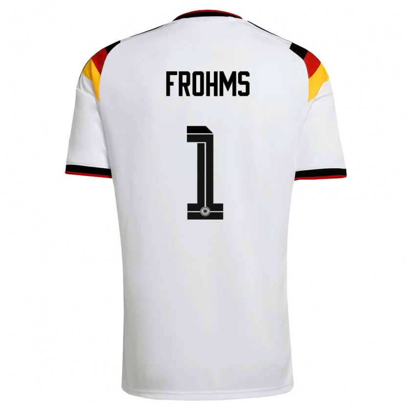 Danxen Dámské Německo Merle Frohms #1 Bílá Černá Červená Domů Hráčské Dresy 26-28 Dres