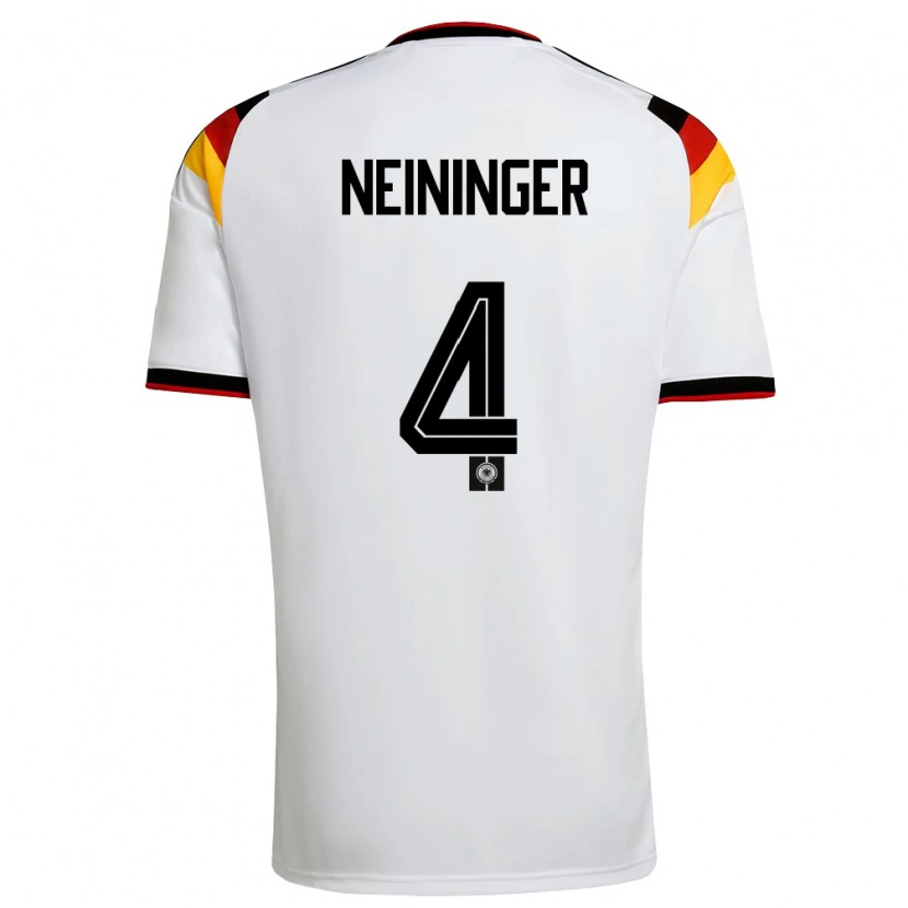 Danxen Dámské Německo Till Neininger #4 Bílá Černá Červená Domů Hráčské Dresy 26-28 Dres