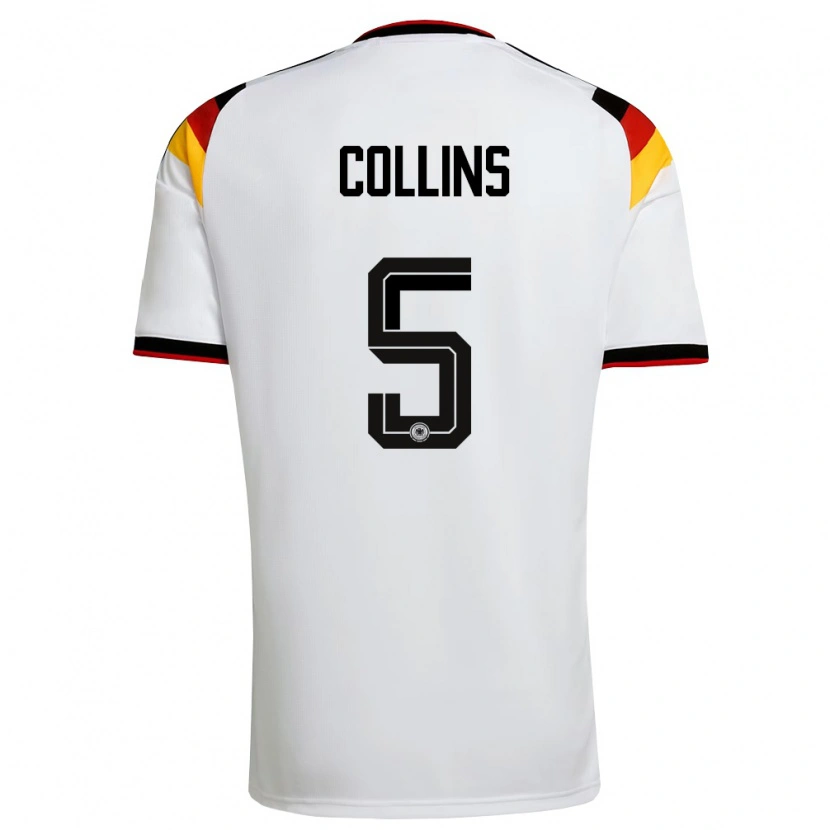 Danxen Dámské Německo Nnamdi Collins #5 Bílá Černá Červená Domů Hráčské Dresy 26-28 Dres