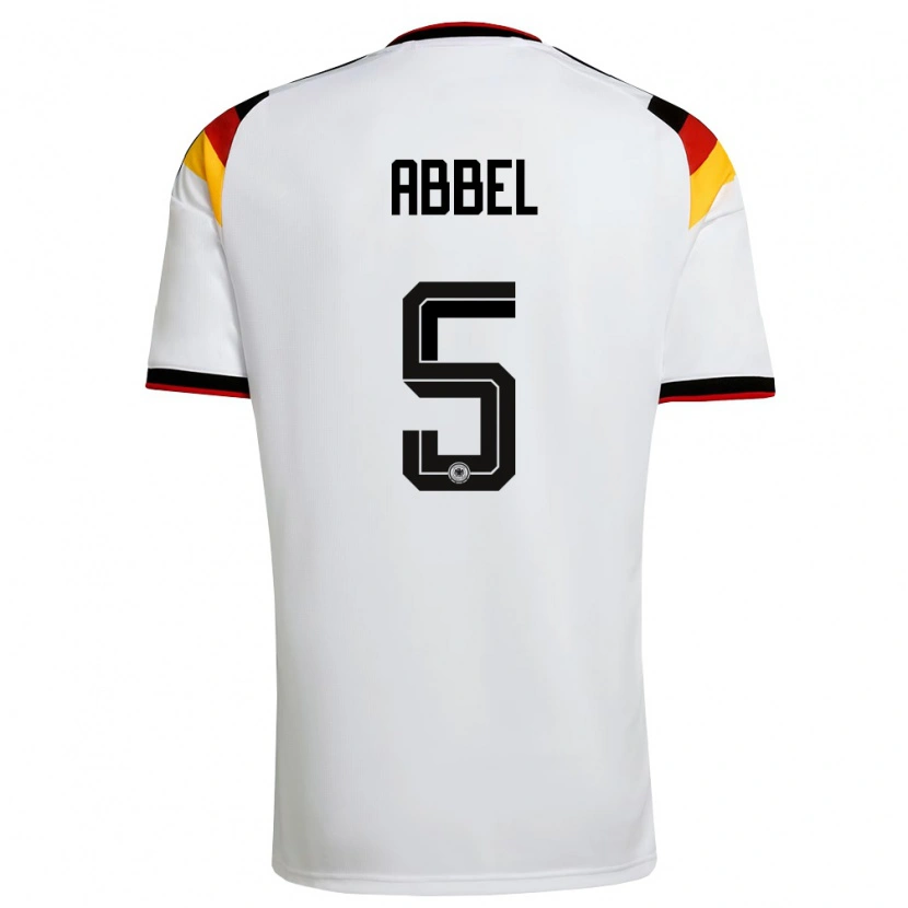 Danxen Dámské Německo Erik Abbel #5 Bílá Černá Červená Domů Hráčské Dresy 26-28 Dres