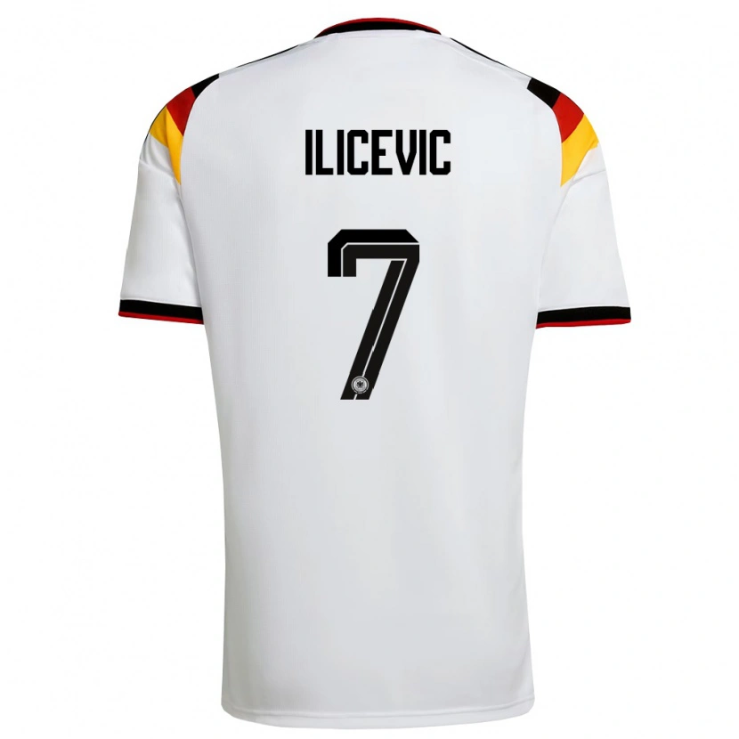 Danxen Dámské Německo Niko Ilicevic #7 Bílá Černá Červená Domů Hráčské Dresy 26-28 Dres