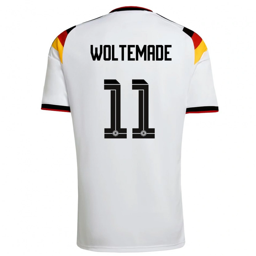Danxen Dámské Německo Nick Woltemade #11 Bílá Černá Červená Domů Hráčské Dresy 26-28 Dres