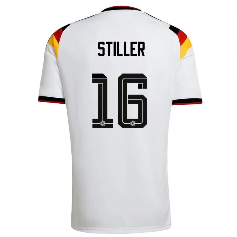 Danxen Dámské Německo Angelo Stiller #16 Bílá Černá Červená Domů Hráčské Dresy 26-28 Dres