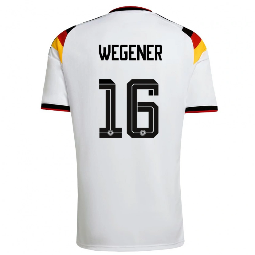 Danxen Dámské Německo Till Wegener #16 Bílá Černá Červená Domů Hráčské Dresy 26-28 Dres