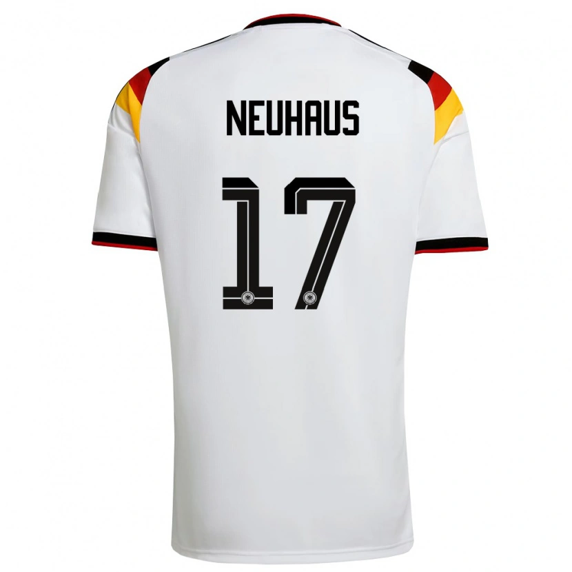 Danxen Dámské Německo Florian Neuhaus #17 Bílá Černá Červená Domů Hráčské Dresy 26-28 Dres