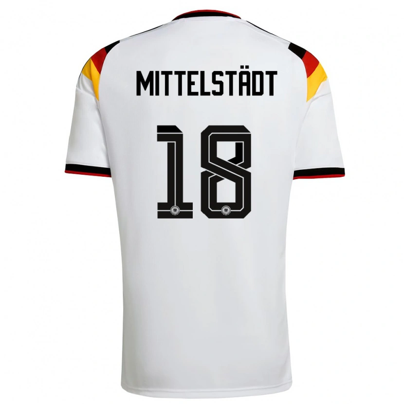 Danxen Dámské Německo Maximilian Mittelstädt #18 Bílá Černá Červená Domů Hráčské Dresy 26-28 Dres