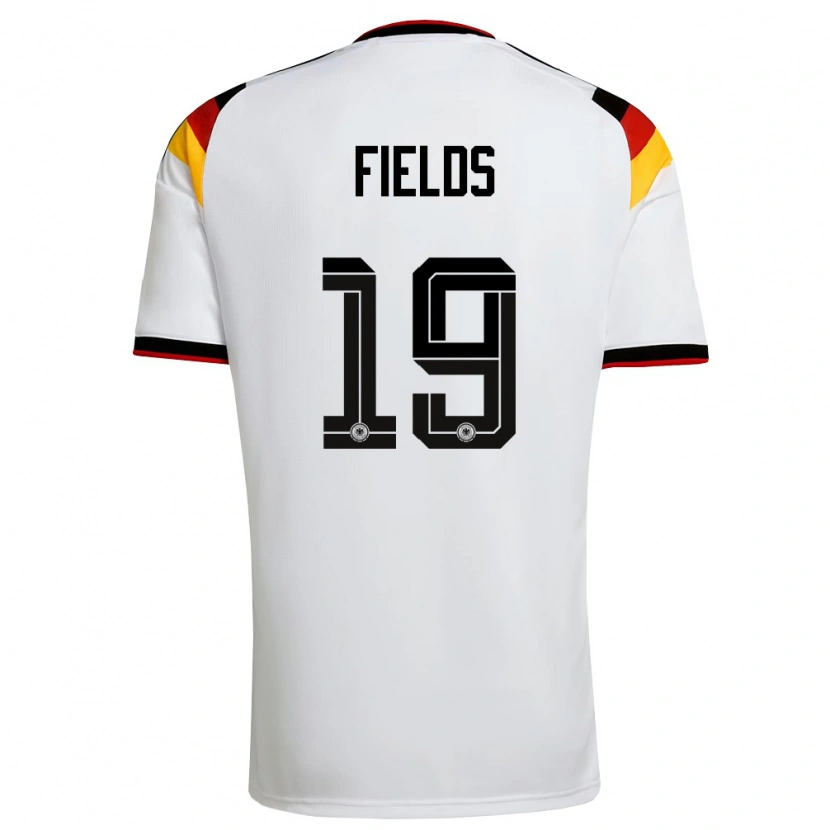 Danxen Dámské Německo Jykese Fields #19 Bílá Černá Červená Domů Hráčské Dresy 26-28 Dres