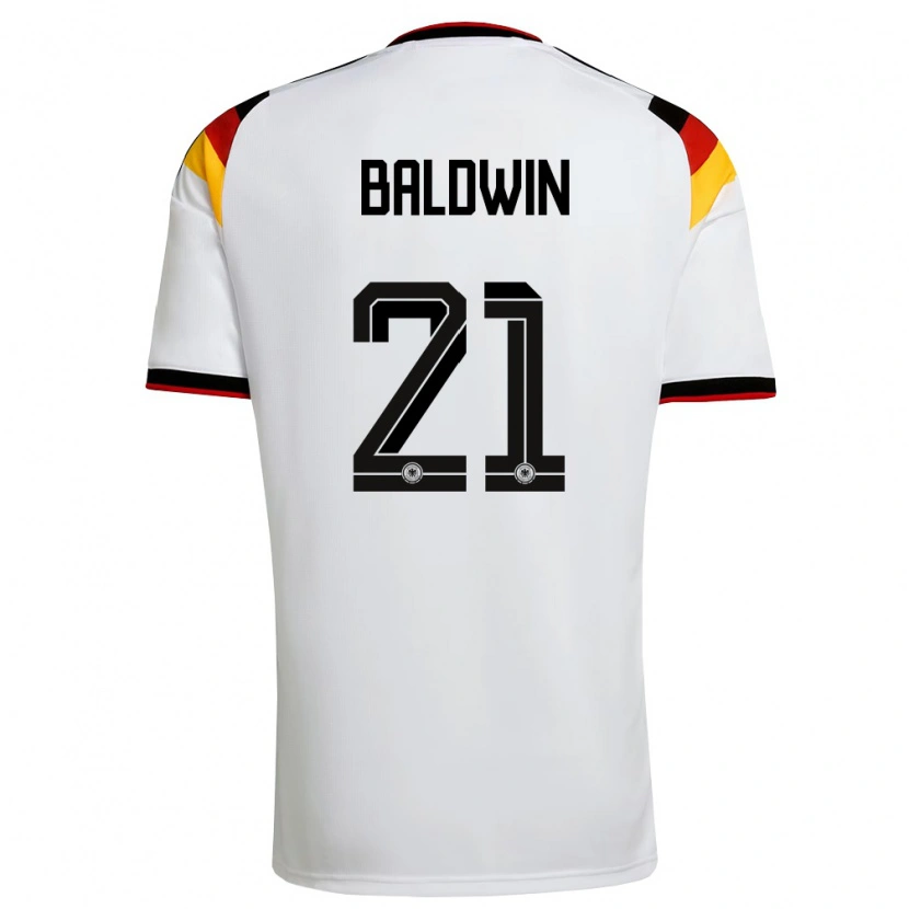 Danxen Dámské Německo Kevin Baldwin #21 Bílá Černá Červená Domů Hráčské Dresy 26-28 Dres