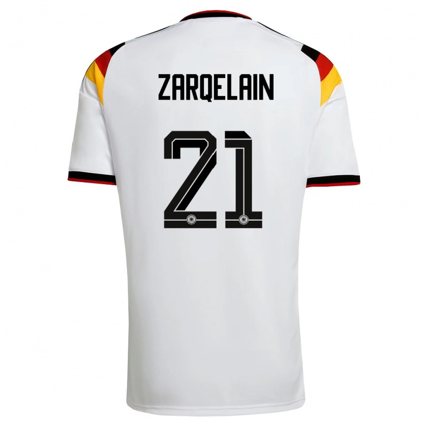 Danxen Dámské Německo Fadi Zarqelain #21 Bílá Černá Červená Domů Hráčské Dresy 26-28 Dres