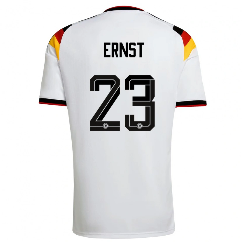 Danxen Dámské Německo Tjark Ernst #23 Bílá Černá Červená Domů Hráčské Dresy 26-28 Dres