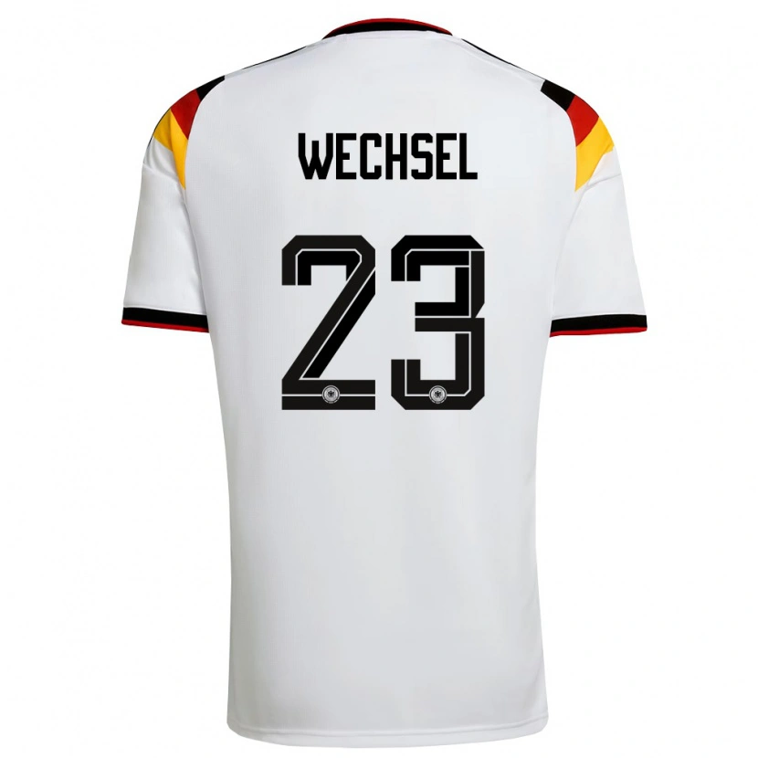 Danxen Dámské Německo Leon-Oumar Wechsel #23 Bílá Černá Červená Domů Hráčské Dresy 26-28 Dres
