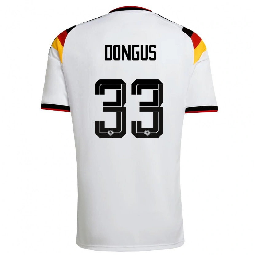 Danxen Dámské Německo Fabienne Dongus #33 Bílá Černá Červená Domů Hráčské Dresy 26-28 Dres