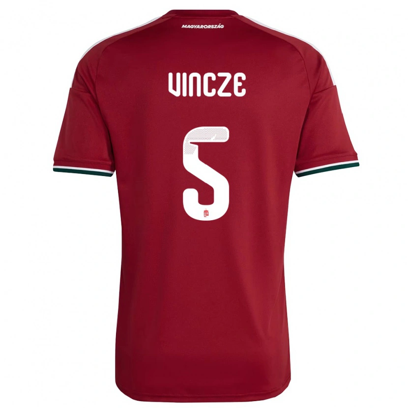 Danxen Dámské Maďarsko Tamás Vincze #5 Červená Bílá Zelená Domů Hráčské Dresy 26-28 Dres