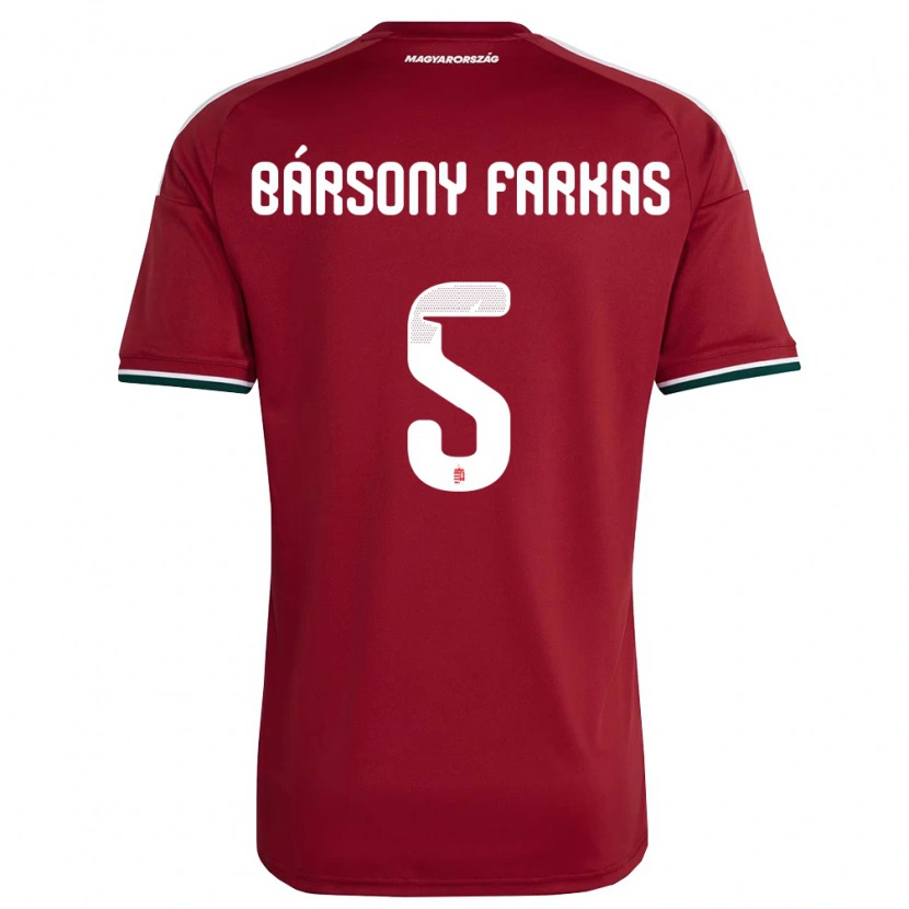 Danxen Dámské Maďarsko Dániel Bársony Farkas #5 Červená Bílá Zelená Domů Hráčské Dresy 26-28 Dres