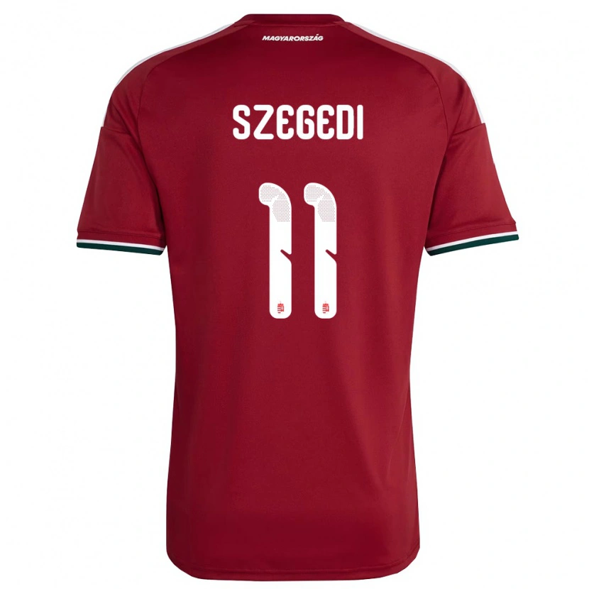 Danxen Dámské Maďarsko Botond Szegedi #11 Červená Bílá Zelená Domů Hráčské Dresy 26-28 Dres