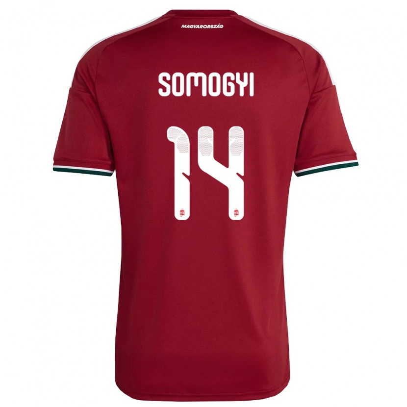 Danxen Dámské Maďarsko Ádám Somogyi #14 Červená Bílá Zelená Domů Hráčské Dresy 26-28 Dres