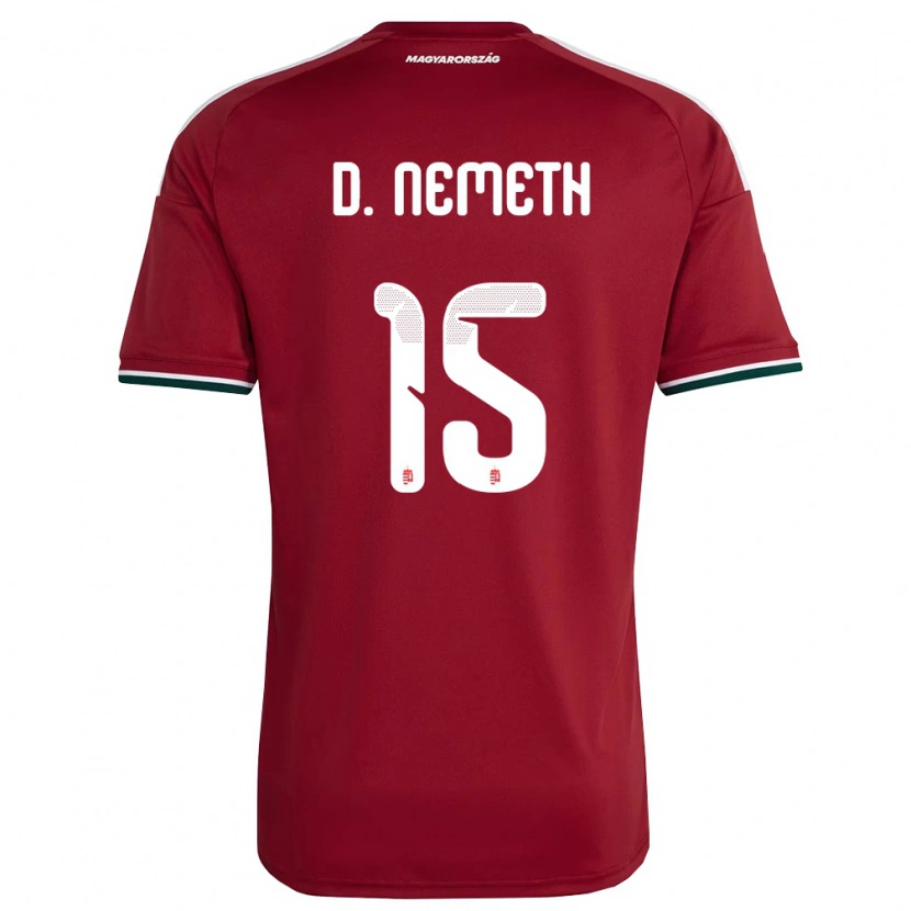 Danxen Dámské Maďarsko Diana Németh #15 Červená Bílá Zelená Domů Hráčské Dresy 26-28 Dres