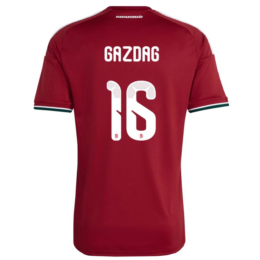 Danxen Dámské Maďarsko Dániel Gazdag #16 Červená Bílá Zelená Domů Hráčské Dresy 26-28 Dres