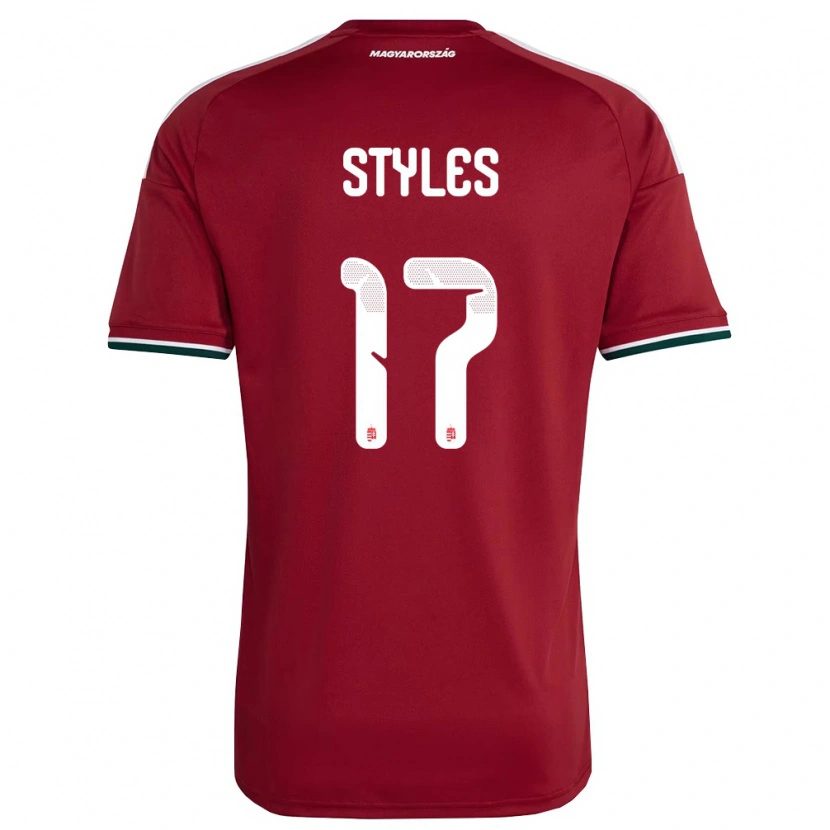 Danxen Dámské Maďarsko Callum Styles #17 Červená Bílá Zelená Domů Hráčské Dresy 26-28 Dres