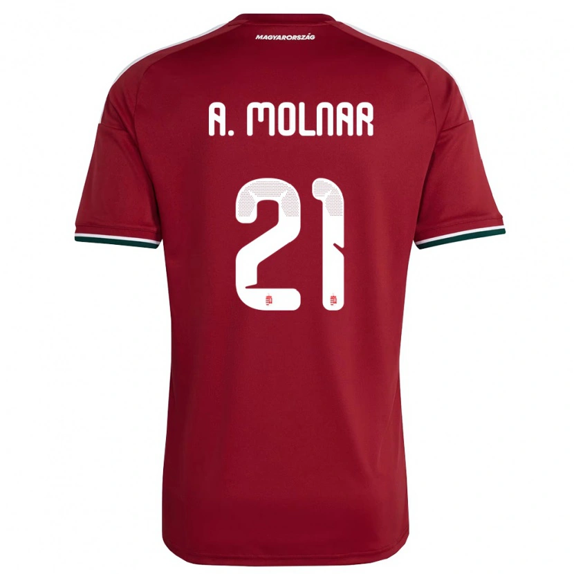 Danxen Dámské Maďarsko Ádin Molnár #21 Červená Bílá Zelená Domů Hráčské Dresy 26-28 Dres