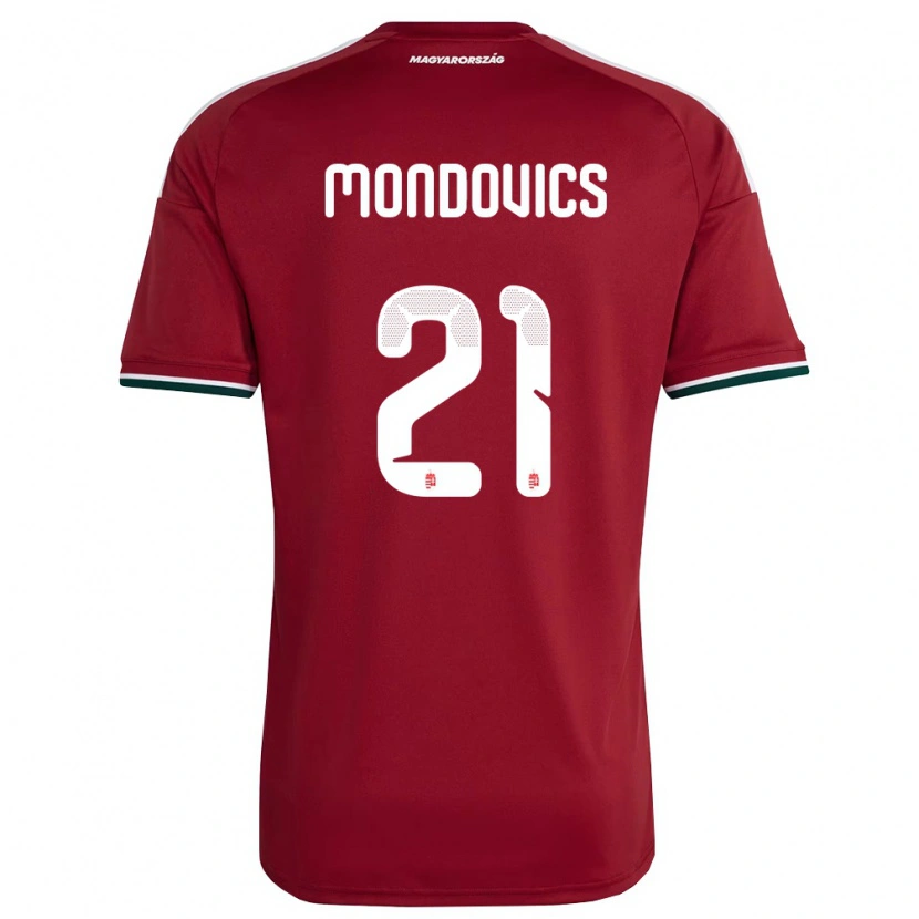 Danxen Dámské Maďarsko Kevin Mondovics #21 Červená Bílá Zelená Domů Hráčské Dresy 26-28 Dres