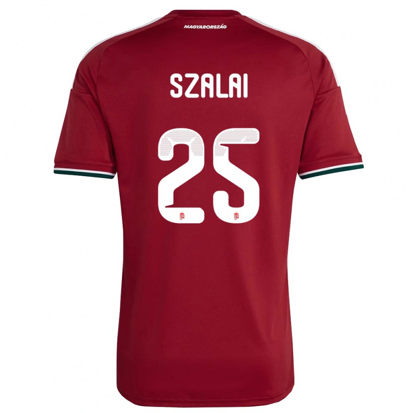 Danxen Dámské Maďarsko Gábor Szalai #25 Červená Bílá Zelená Domů Hráčské Dresy 26-28 Dres