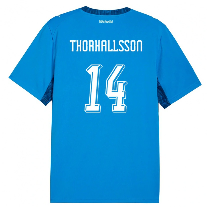 Danxen Dámské Island Dagur Dan Thórhallsson #14 Modrá Námořnická Domů Hráčské Dresy 26-28 Dres