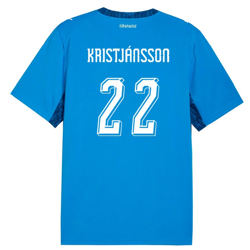 Danxen Dámské Island Daníel Freyr Kristjánsson #22 Modrá Námořnická Domů Hráčské Dresy 26-28 Dres