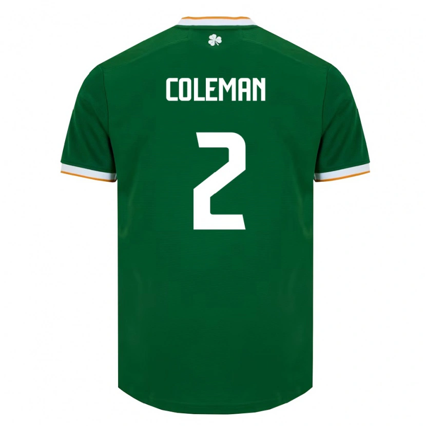 Danxen Dámské Irsko Séamus Coleman #2 Tmavě Zelená Bílá Domů Hráčské Dresy 26-28 Dres