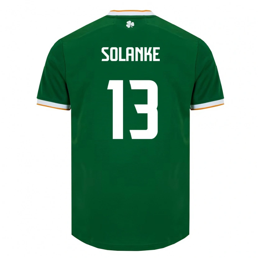Danxen Dámské Irsko Ade Solanke #13 Tmavě Zelená Bílá Domů Hráčské Dresy 26-28 Dres