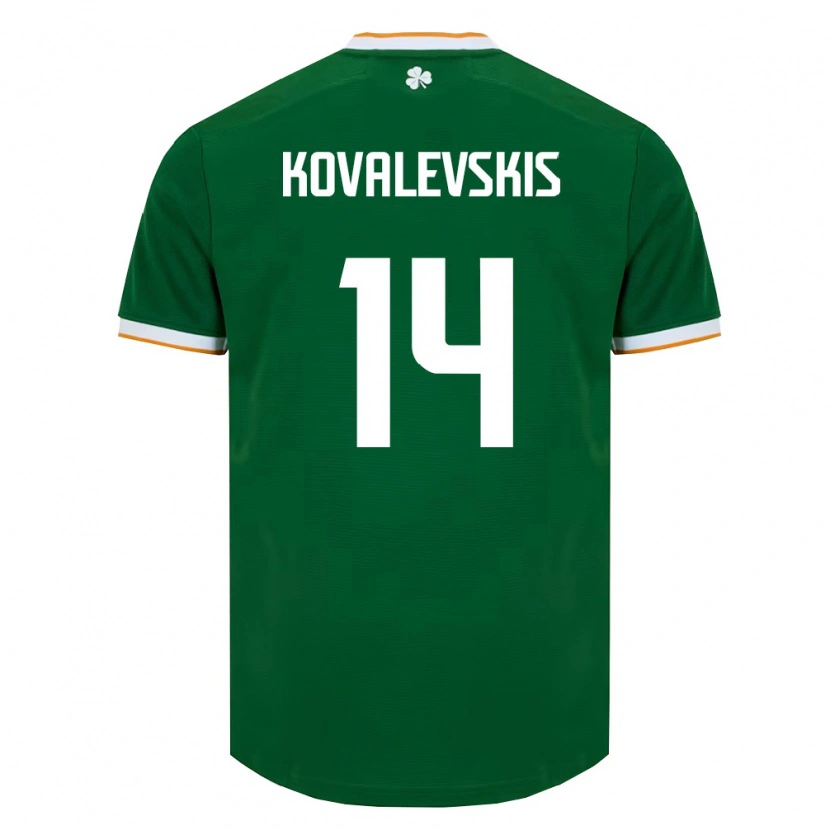 Danxen Dámské Irsko Max Kovalevskis #14 Tmavě Zelená Bílá Domů Hráčské Dresy 26-28 Dres