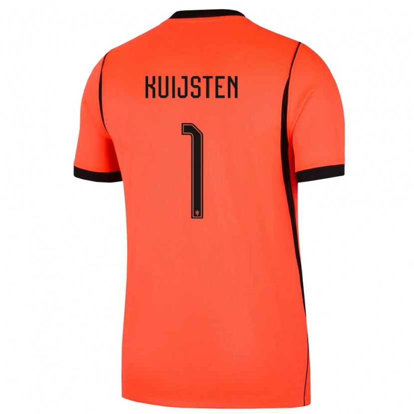Danxen Dámské Nizozemsko Tristan Kuijsten #1 Oranžová Černá Domů Hráčské Dresy 26-28 Dres