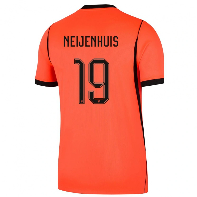 Danxen Dámské Nizozemsko Kelvin Neijenhuis #19 Oranžová Černá Domů Hráčské Dresy 26-28 Dres