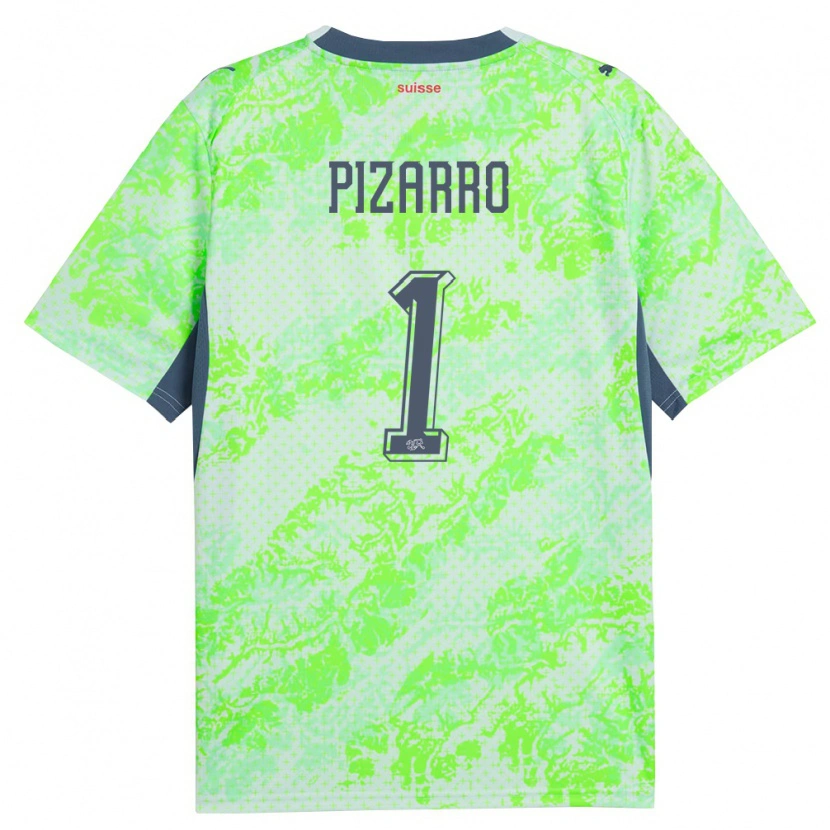 Danxen Dámské Švýcarsko Théodore Pizarro #1 Zelená Námořnická Daleko Hráčské Dresy 26-28 Dres