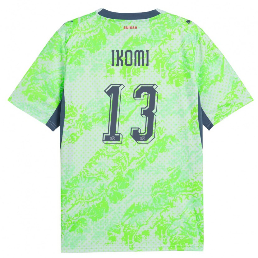 Danxen Dámské Švýcarsko Aaron Ikomi #13 Zelená Námořnická Daleko Hráčské Dresy 26-28 Dres