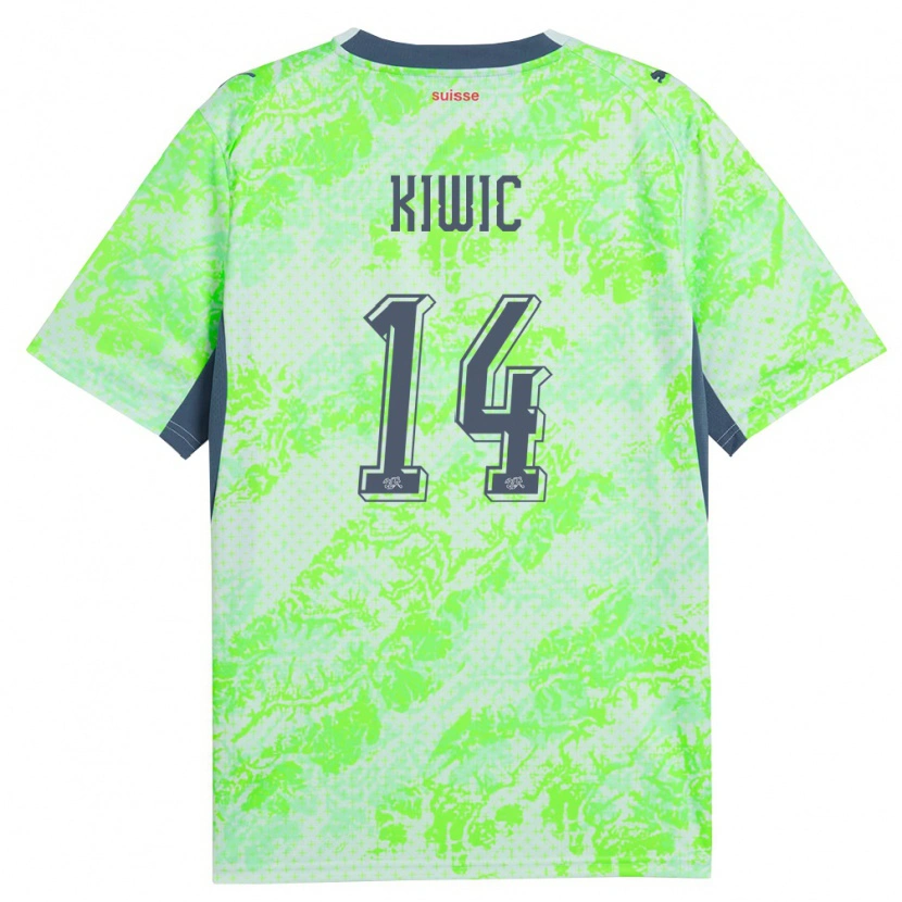 Danxen Dámské Švýcarsko Rahel Kiwic #14 Zelená Námořnická Daleko Hráčské Dresy 26-28 Dres