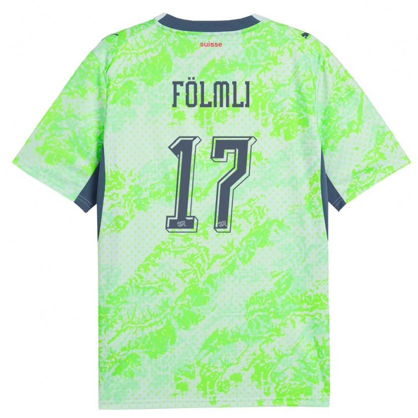 Danxen Dámské Švýcarsko Svenja Folmli #17 Zelená Námořnická Daleko Hráčské Dresy 26-28 Dres