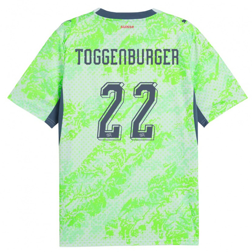 Danxen Dámské Švýcarsko Nando Toggenburger #22 Zelená Námořnická Daleko Hráčské Dresy 26-28 Dres