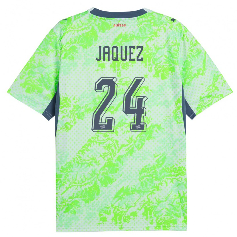 Danxen Dámské Švýcarsko Luca Jaquez #24 Zelená Námořnická Daleko Hráčské Dresy 26-28 Dres