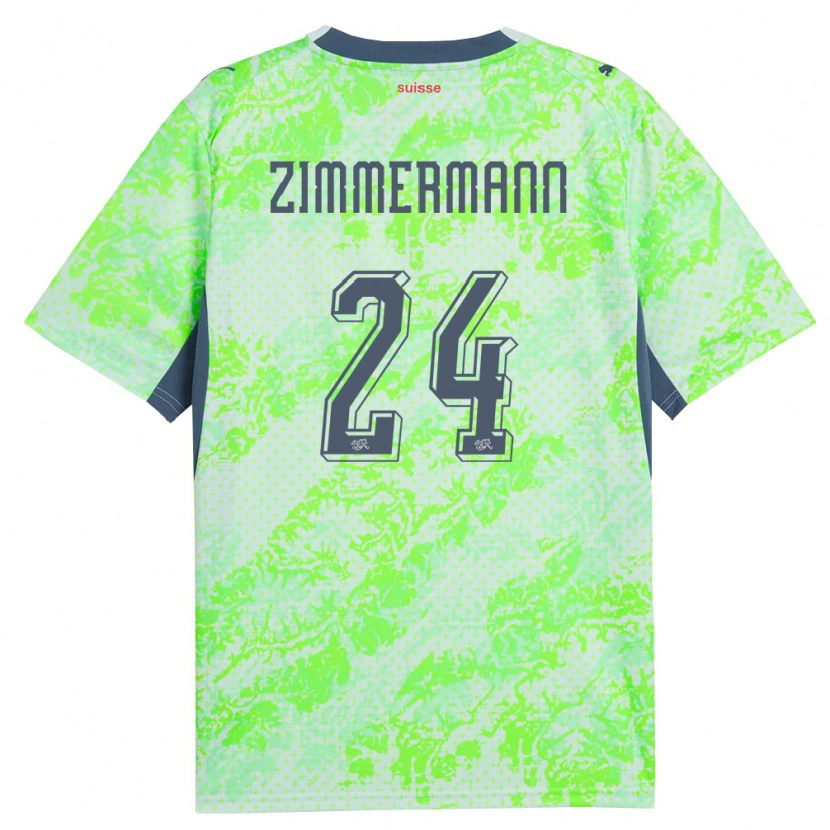 Danxen Dámské Švýcarsko Mio Zimmermann #24 Zelená Námořnická Daleko Hráčské Dresy 26-28 Dres