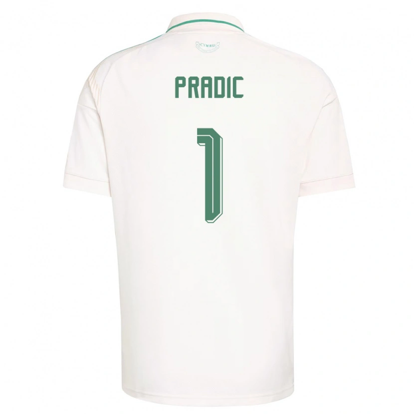 Danxen Dámské Wales James Pradic #1 Bílá Hnědá Zelená Daleko Hráčské Dresy 26-28 Dres