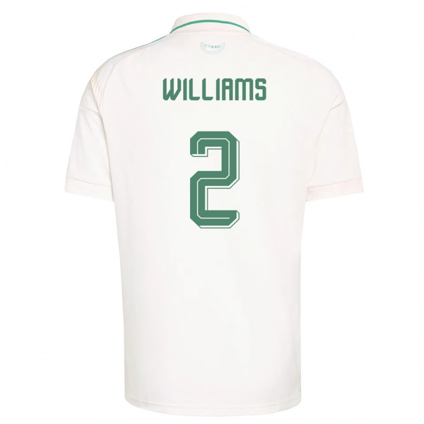 Danxen Dámské Wales Morgan Williams #2 Bílá Hnědá Zelená Daleko Hráčské Dresy 26-28 Dres