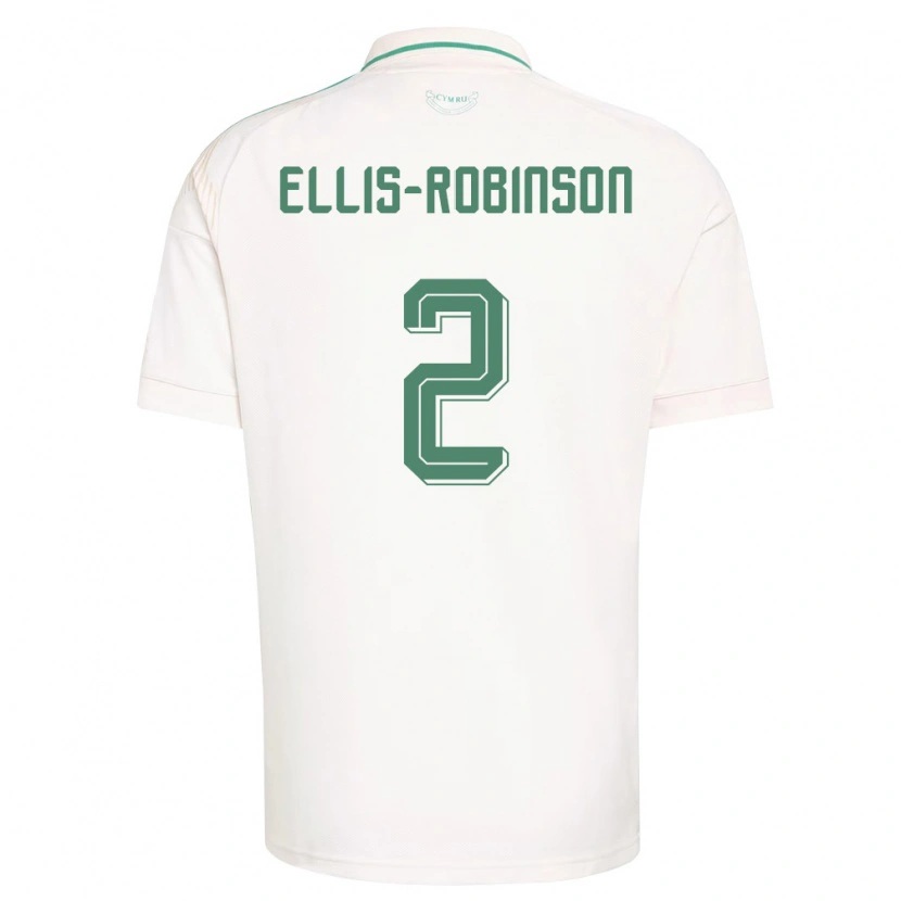 Danxen Dámské Wales Eddie Ellis-Robinson #2 Bílá Hnědá Zelená Daleko Hráčské Dresy 26-28 Dres