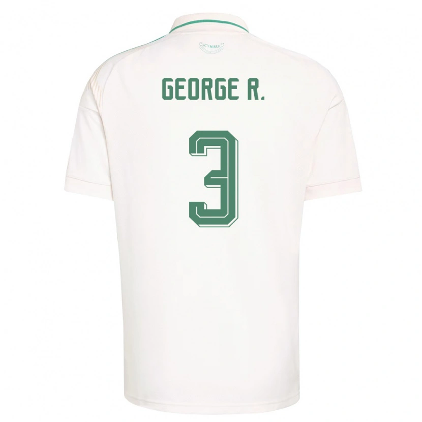 Danxen Dámské Wales George Robinson #3 Bílá Hnědá Zelená Daleko Hráčské Dresy 26-28 Dres