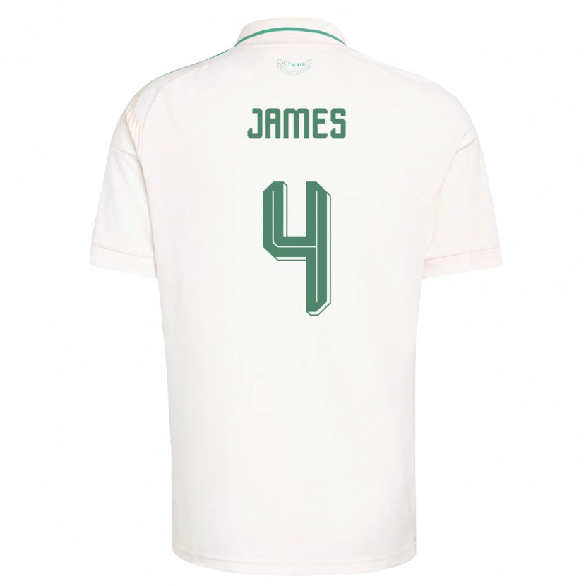 Danxen Dámské Wales Ed James #4 Bílá Hnědá Zelená Daleko Hráčské Dresy 26-28 Dres